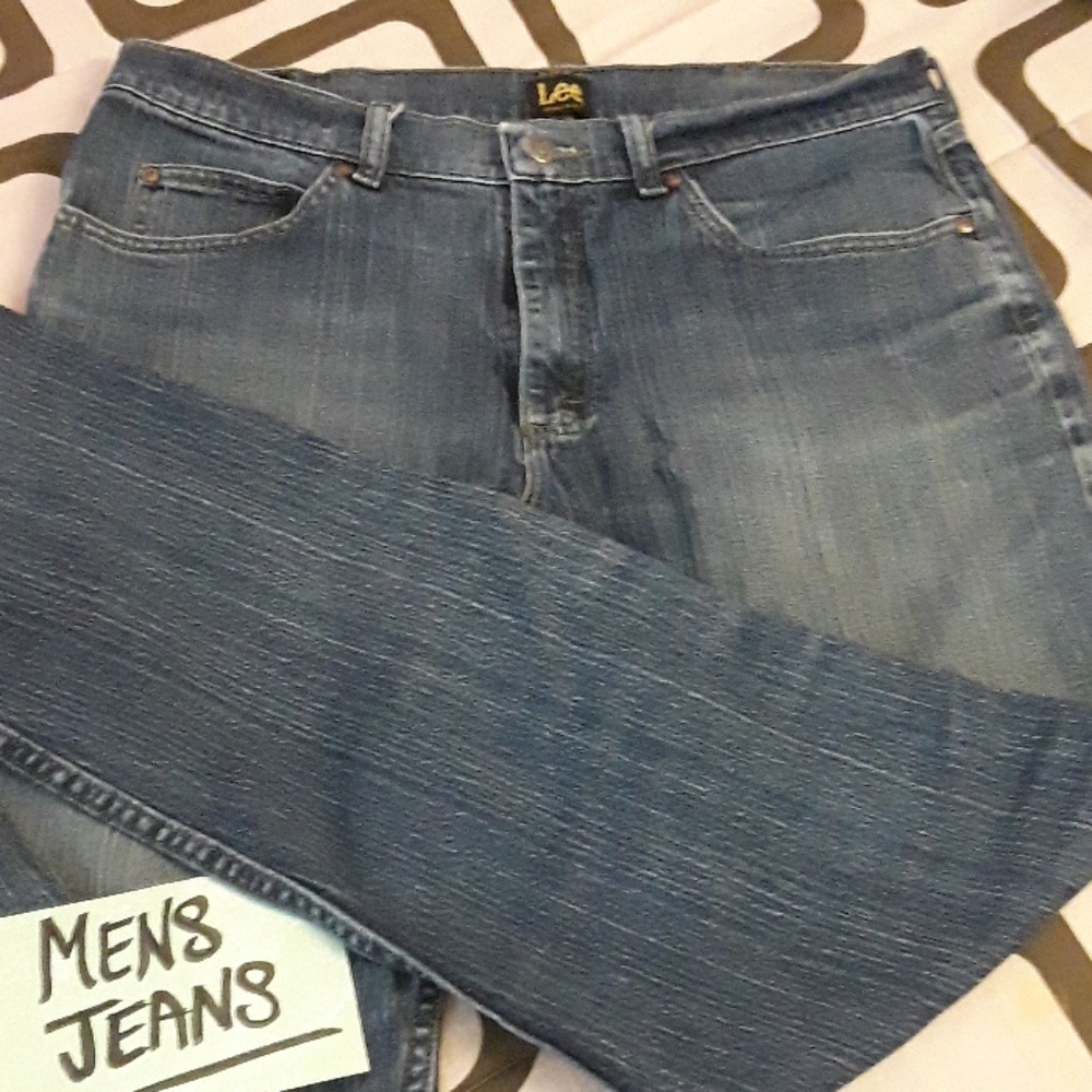 LEE JEANS Mens REG Fit 36x34 Black LEE Tag